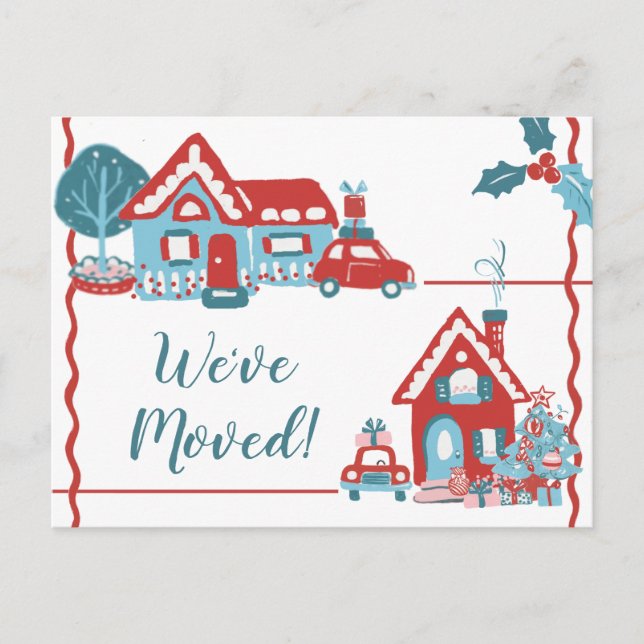 Carte Postale Faire-part Nouvelle Adresse Maison Vacances Nous Avons Déplac (Devant)