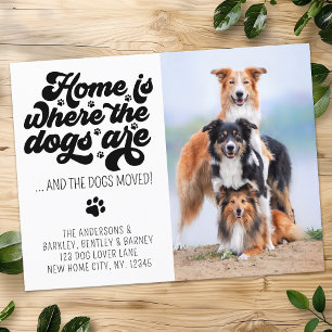 Carte Postale Faire-part Nouvelle adresse rétro Photo d'animal familier Nou