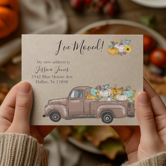 Carte Postale Faire-part Nouvelle annonce de déménagement d'automne citroui (Créateur téléchargé)