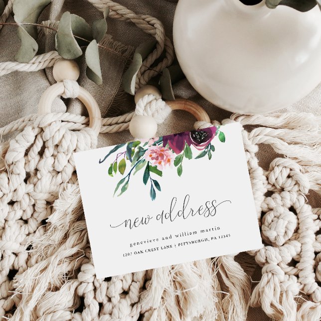 Carte Postale Faire-part Nouvelle calligraphie d'adresse Changement d'adres (Créateur téléchargé)