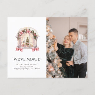 Carte Postale Faire-part Nouvelle famille Maison rose Rustique Moving Faire