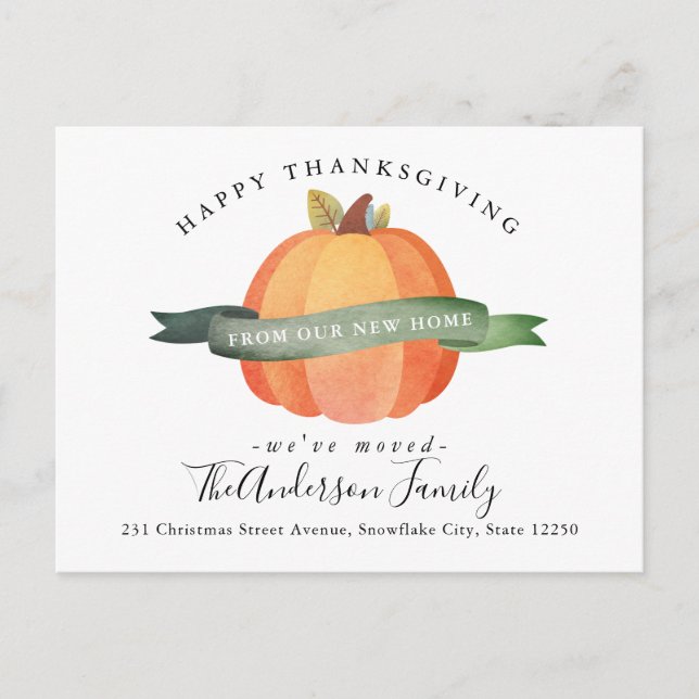 Carte Postale Faire-part Nouvelle maison Bon thanksgiving déménagé vacances (Devant)