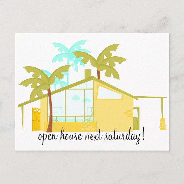 Carte Postale Faire-part Nouvelle Maison dans les Palmiers (Devant)