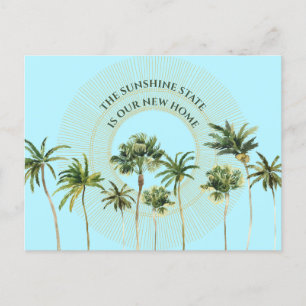 Carte Postale Faire-part Nouvelle Maison Floride Sunshine State Palm Trees 
