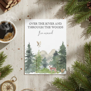 Carte Postale Faire-part Nouvelle maison Moving Cabine Lodge Forest