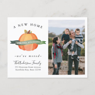Carte Postale Faire-part Nouvelle maison Nous avons déménagé Citrouille pho