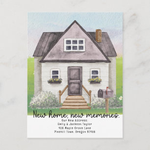 Carte Postale Faire-part Nouvelle Maison - Nouvelle Adresse Maison Aquarell