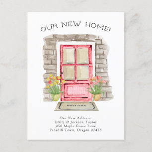 Carte Postale Faire-part Nouvelle Maison - Nouvelle Adresse Mignonne Porte 