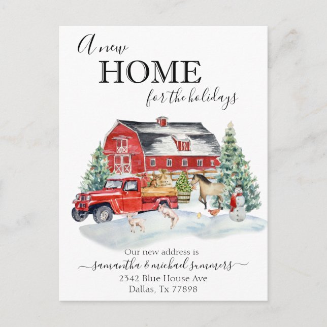 Carte Postale Faire-part Nouvelle maison pour les vacances Pays Grosse aqua (Devant)