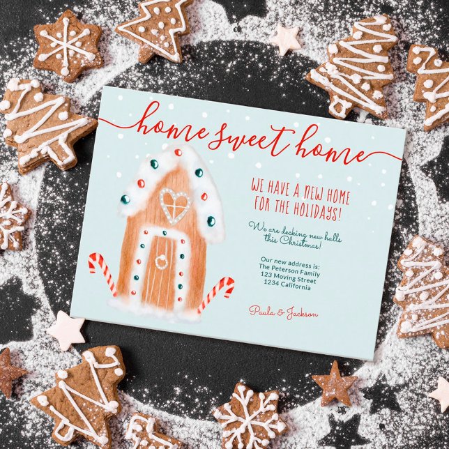 Carte Postale Faire-part Nouvelle maison pour Noël déménagement maison en p (Créateur téléchargé)