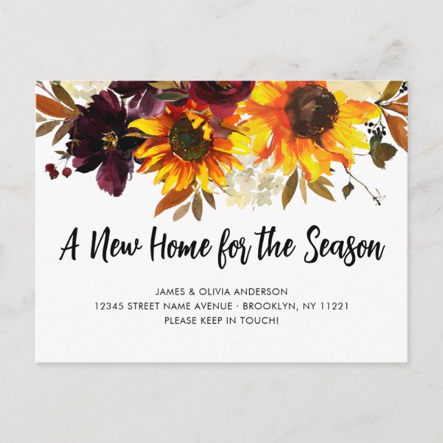 Carte Postale Faire-part Nouvelle Maison Saison Automnale Nous Avons Déména (Devant)