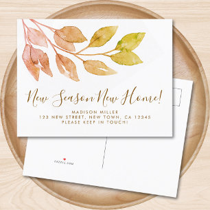 Carte Postale Faire-part Nouvelle saison Nouvelle maison Automne Foliage Dé