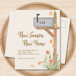 Carte Postale Faire-part Nouvelle saison Nouvelle maison Automne Moving