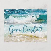 Nouvelle Vague Maison Côtière Sur La Plage Aquarel