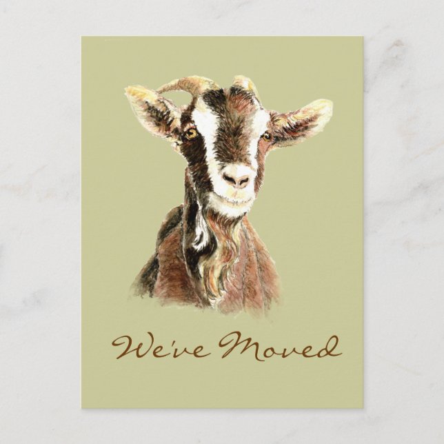 Carte Postale Faire-part Nubian Brown Goat Farms Adresse Nouveau Domicile (Devant)