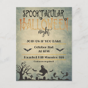 Carte Postale Faire-part Nuit d'Halloween Spooktaculaire