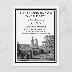 Carte Postale Faire-part NYC Central Park Lac San Remo Gravé SQ Save the Da