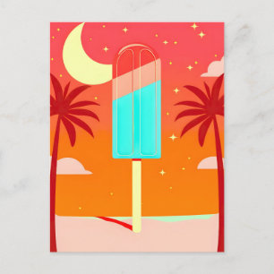 Carte Postale Faire-part Oasis de glace de palme d'été étoile