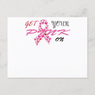 Carte Postale Faire-part Obtenez votre rose sur la sensibilisation au cance