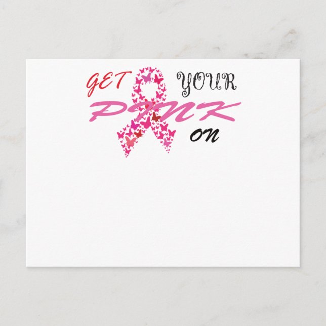 Carte Postale Faire-part Obtenez votre rose sur la sensibilisation au cance (Devant)