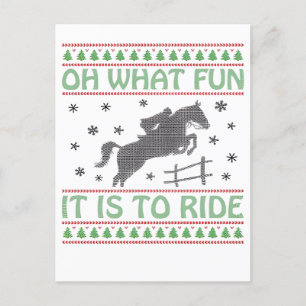 Carte Postale Faire-part Oh Quelle Joie de Monter un Cheval de Noël Laid 