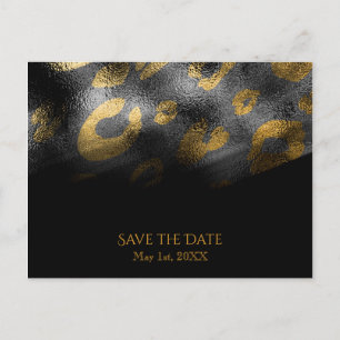 Carte Postale Faire-part Ombres noires & Imprimé léopard Exotique Chic