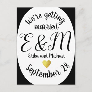 Carte Postale Faire-part on se marie. mariage moderne vertical