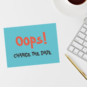 Carte Postale Faire-part Oops Modifier la date du mariage enregistrer la da
