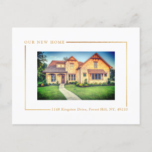 Carte Postale Faire-part Or simplement chic avec feuille d'or Photo Nouveau