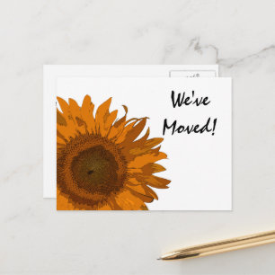 Carte Postale Faire-part Orange Pop Art Flower Changement d'adresse