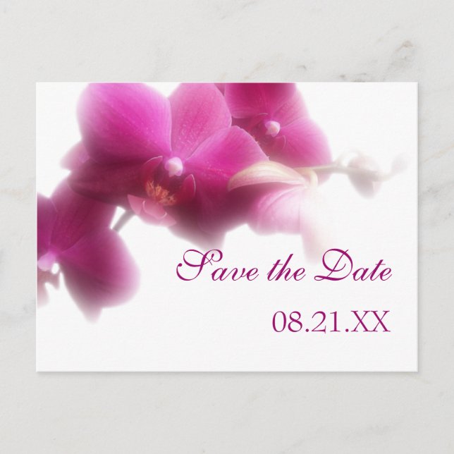 Carte Postale Faire-part Orchidée rose Enregistrer la date de l'annonce (Devant)