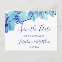 Orchidées bleu radiant Enregistrer la date