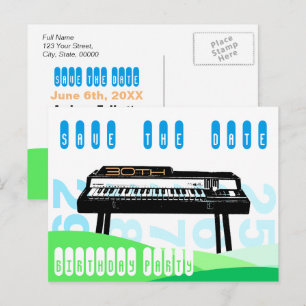 Carte Postale Faire-part Orgue 30e fête d'anniversaire Enregistrer la date