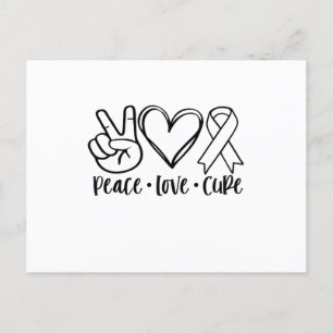 Carte Postale Faire-part Paix Amour Cure Ruban Blanc