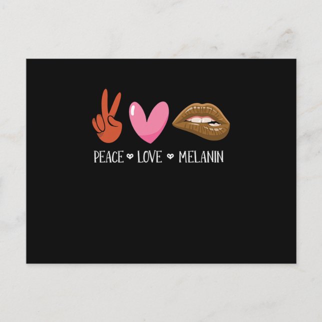 Carte Postale Faire-part Paix Amour Mélanine Femmes Noires Fierté Afro Afri (Devant)