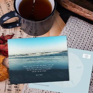 Carte Postale Faire-part Paix en temps de troubles Écriture chrétienne