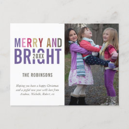 Carte Postale Faire-part Palette Ultra Violet Noël Photo de vœux