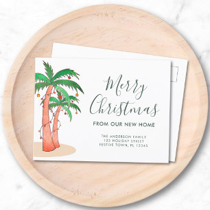Carte Postale Faire-part Palm Tree Christmas Home Moving