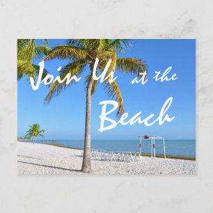 Carte Postale Faire-part Palm Trees Beach Été Économisez la date