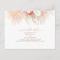 Pampas Grass Floral Terracotta Enregistrer la date