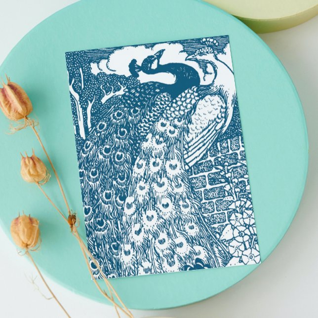 Carte Postale Faire-part Paon Save the Date (Créateur téléchargé)