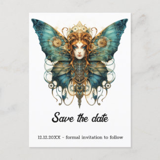 Carte Postale Faire-part Papillon Impératrice Copperfly Mariage Steampunk 