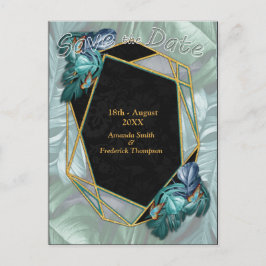 Carte Postale Faire-part Papillons de Paradis/Eclaboussure Turquoise Tropic