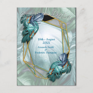 Carte Postale Faire-part Papillons du Paradis/Tropical Turquoise Splash