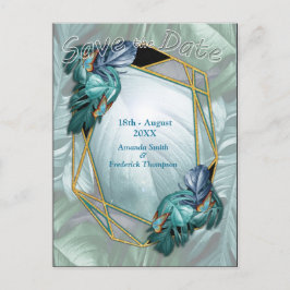 Carte Postale Faire-part Papillons du Paradis/Tropical Turquoise Splash