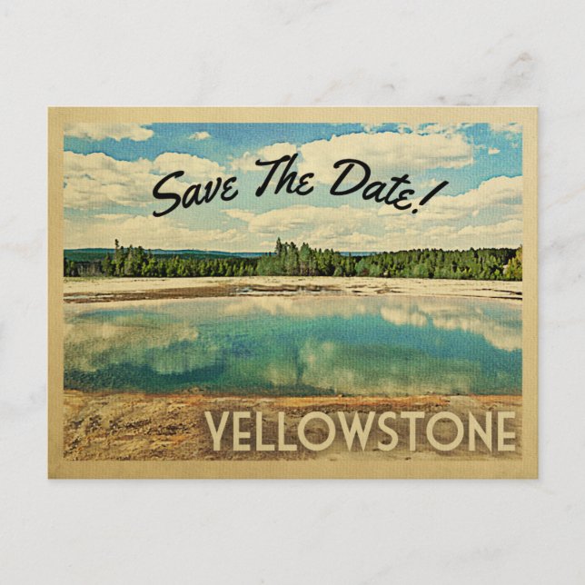 Carte Postale Faire-part Parc national de Yellowstone Économisez La Date (Devant)