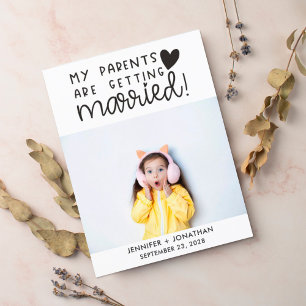 Carte Postale Faire-part Parents se mariant photo d'enfant save the date