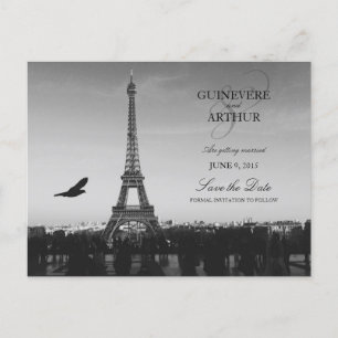 Carte Postale Faire-part Paris classique France Mariage Sauvez la date