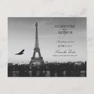 Carte Postale Faire-part Paris classique France Mariage Sauvez la date