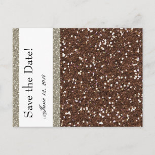 Carte Postale Faire-part Parties scintillant Brown en argent Regarder la da